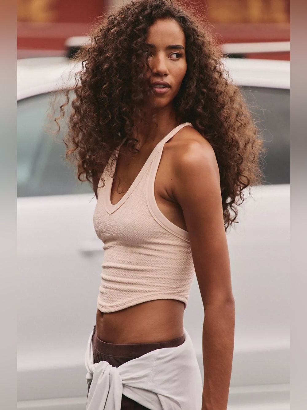 NWT! FP Free People Movement All Clear V Neck Jacquard Cami Sz XS/S